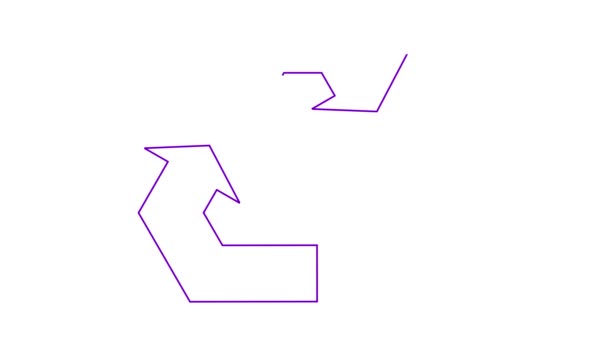 绘制了动画线性紫罗兰生态图标 循环利用的线符号 绿色技术的概念 再循环 再利用 循环视频 在白色背景上孤立的向量图 — 图库视频影像