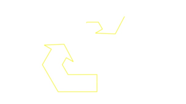 Rysuje Się Animowana Liniowa Żółta Ikona Ekologii Liniowy Symbol Recyklingu — Wideo stockowe