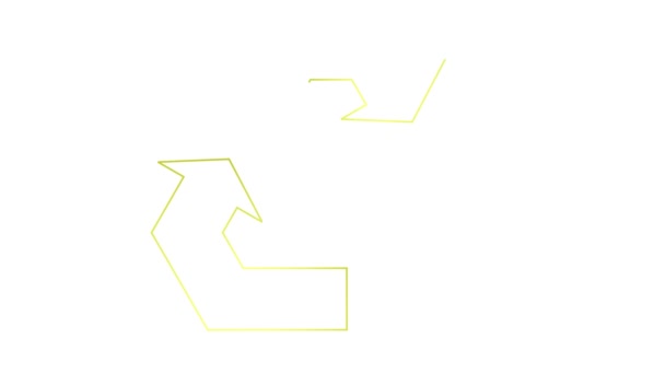 Ícone Ecologia Dourada Linear Animado Desenhado Símbolo Linha Reciclagem Conceito — Vídeo de Stock