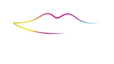 Animasyon renkli dudaklar yavaş yavaş çizilir. Doğrusal simge. Tek sıra. Güzellik anlayışı, makyaj. Döngülü video. Vektör illüstrasyonu beyaz arkaplanda izole edildi.