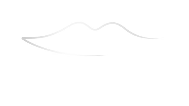 Поступово Намальований Анімований Срібний Символ Губ Лінійна Піктограма Однорядкова Лінія — стокове відео