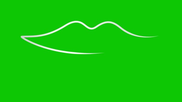 Símbolo Lábios Prata Animado Desenha Gradualmente Ícone Linear Linha Única — Vídeo de Stock