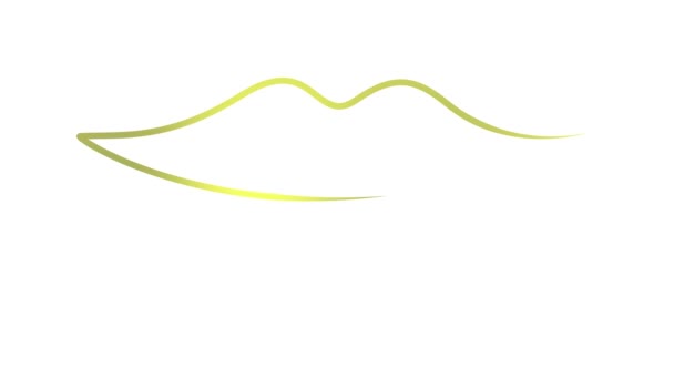 Símbolo Lábios Dourados Animado Desenha Gradualmente Ícone Linear Linha Única — Vídeo de Stock