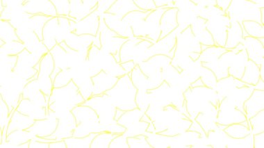 Animasyon doğrusal çiçek arkaplanı. Dal üzerindeki sarı çizgiler yavaş yavaş çekiliyor. Bahçıvanlık, ekoloji, doğa kavramı. Vektör illüstrasyonu beyaz arkaplanda izole edildi.