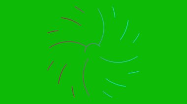 Animasyon pembe doğrusal çiçek yavaş yavaş çizilir. Lotus çiçeğinin çizgi sembolü. Bahar kavramı, yoga, meditasyon, bahçıvanlık, yaz, doğa, güzellik. Vektör illüstrasyonu yeşil arkaplanda izole edildi.