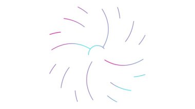 Animasyon pembe doğrusal çiçek yavaş yavaş çizilir. Lotus çiçeğinin çizgi sembolü. Bahar kavramı, yoga, meditasyon, bahçıvanlık, yaz, doğa, güzellik. Vektör illüstrasyonu beyaz arkaplanda izole edildi.