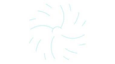 Canlandırılmış mavi doğrusal çiçek yavaş yavaş çizilir. Lotus çiçeğinin çizgi sembolü. Bahar kavramı, yoga, meditasyon, bahçıvanlık, yaz, doğa, güzellik. Vektör illüstrasyonu beyaz arkaplanda izole edildi.