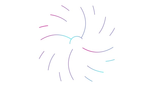 Animowany Różowy Niebieski Kwiat Liniowy Jest Rysowany Stopniowo Symbol Linii — Wideo stockowe