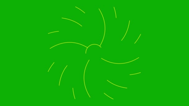 Живой Жёлтый Линейный Цветок Рисуется Постепенно Символ Линии Цветения Лотоса — стоковое видео