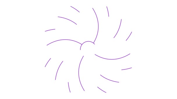 Анімована Фіолетова Лінійна Квітка Намальована Поступово Лінія Фіолетового Символу Цвітіння — стокове відео