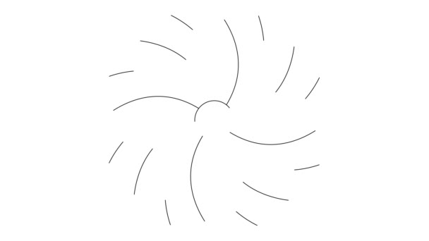生机勃勃的黑色线形花朵是逐渐画出来的 莲花的线形符号 美的概念 在白色背景上孤立的向量图 — 图库视频影像