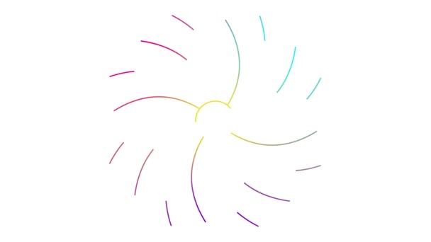 Flor Linear Colorido Animado Desenhado Gradualmente Símbolo Linha Flor Lótus — Vídeo de Stock