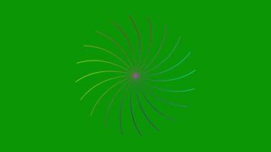 Canlandırılmış renkli doğrusal çiçek yavaş yavaş çizilir. Lotus çiçeğinin çizgi sembolü. Bahar kavramı, yoga, meditasyon, doğa, yaz, güzellik, bahçe işleri. Döngülü video. Vektör illüstrasyonu yeşil arkaplanda izole edildi.