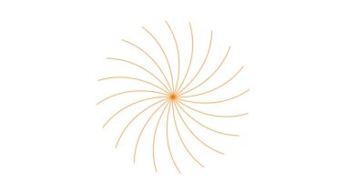 Animasyon turuncu doğrusal çiçek yavaş yavaş çizilir. Lotus çiçeğinin çizgi sembolü. Bahar kavramı, yoga, meditasyon, doğa, yaz, güzellik, bahçe işleri. Döngülü video. Beyaz arkaplanda vektör illüstrasyonu izole edildi.