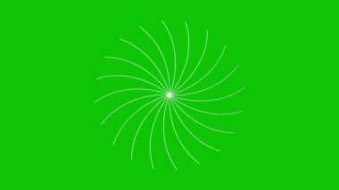 Canlandırılmış gümüş doğrusal çiçek yavaş yavaş çizilir. Lotus çiçeğinin çizgi sembolü. Bahar kavramı, yoga, meditasyon, doğa, yaz, güzellik, bahçe işleri. Döngülü video. Vektör illüstrasyonu yeşil arkaplanda izole edildi.