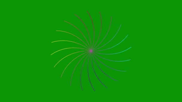 Анімована Барвиста Лінійна Квітка Намальована Поступово Лінійний Символ Цвітіння Лотоса — стокове відео