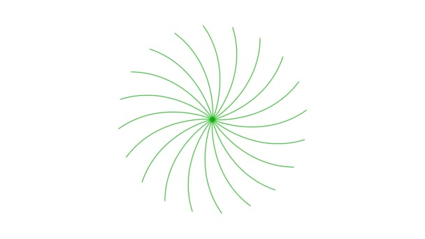 Постепенно Рисуется Анимированный Зелёный Линейный Цветок Символ Линии Цветения Лотоса — стоковое видео