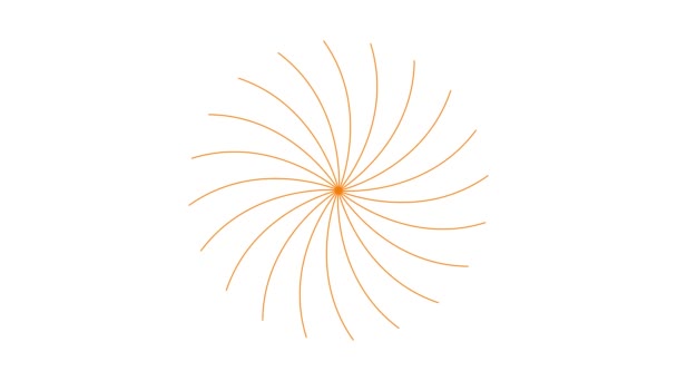 Animowany Pomarańczowy Liniowy Kwiat Jest Rysowany Stopniowo Symbol Linii Kwiatu — Wideo stockowe