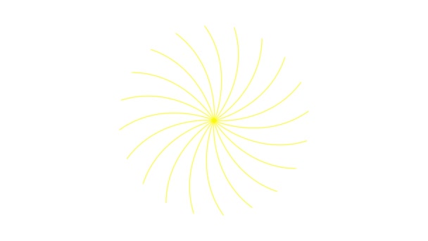 Animowany Żółty Kwiat Liniowy Jest Rysowany Stopniowo Symbol Linii Kwiatu — Wideo stockowe