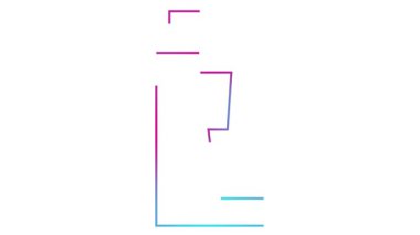 Animasyon pembe mavi renkli, yıldırımlı elektrik bataryası. Akümülatörün çizgi sembolü çizildi. Yeşil enerji kavramı, sürdürülebilirlik, yenilenebilir enerji, yeşil teknoloji. Resimler beyaz arkaplanda izole edildi. Döngülü video.