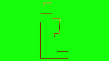 Yıldırımlı elektrik aküsünün canlandırılmış kırmızı simgesi. Akümülatörün çizgi sembolü çizildi. Yeşil enerji kavramı, sürdürülebilirlik, yenilenebilir enerji, yeşil teknoloji. Resimler yeşil arka planda izole edildi. Döngülü video.