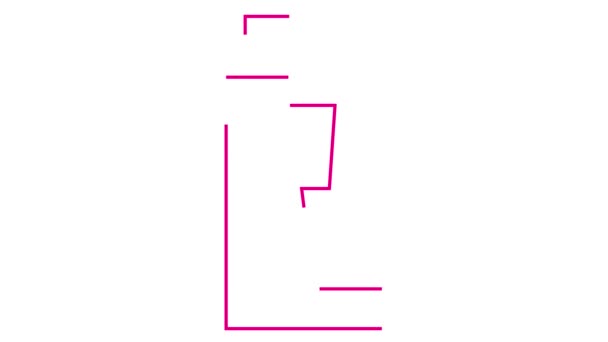Анимированная Линейная Пурпурная Иконка Электрической Батареи Молнией Рисуется Розовый Символ — стоковое видео