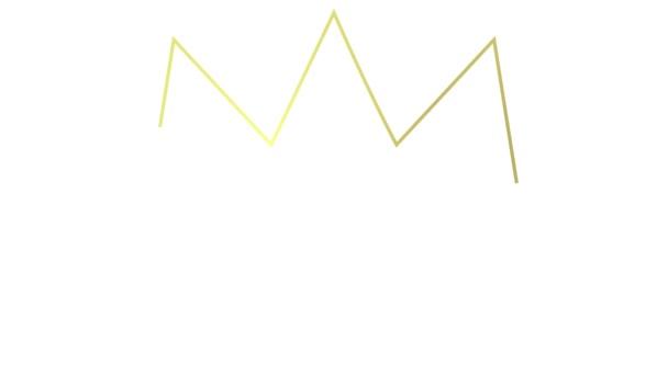 王冠のアニメーションされた黄金線形シンボルが徐々に描かれます プレミアム ラグジュアリー 帝国の概念 ループされたビデオ 白い背景に隔離されたベクトルイラスト — ストック動画