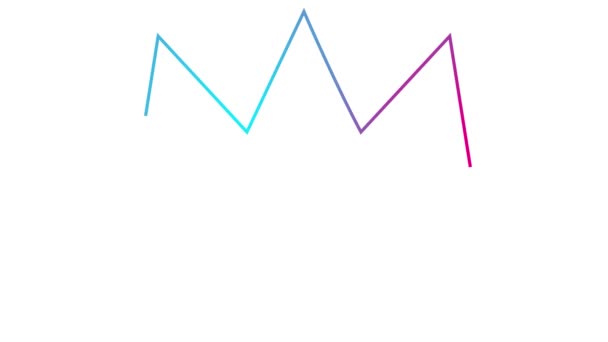 Simbolo Lineare Azzurro Rosa Animato Corona Gradualmente Tirato Concetto Regale — Video Stock
