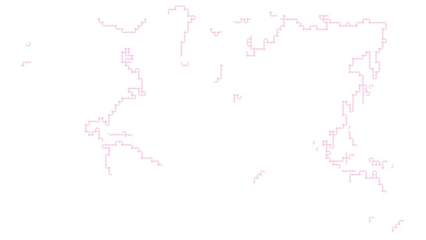 Κινούμενο Ροζ Παγκόσμιο Χάρτη Από Σημείο Μοτίβο Γραμμικό Σύμβολο Σχεδιάζεται — Αρχείο Βίντεο