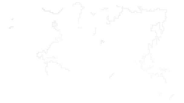 Animowana Srebrna Mapa Świata Wzoru Punktowego Liniowy Symbol Jest Stopniowo — Wideo stockowe
