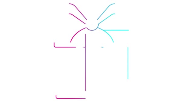 绘制了带彩带礼物的动画线性粉色蓝色图标 现在的象征 奖金的概念 白色背景上孤立的线形矢量图 — 图库视频影像