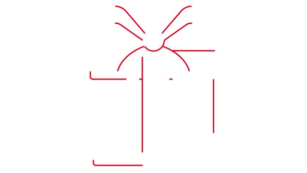 绘制了带彩带礼物的动画线性红色图标 现在的象征 奖金的概念 白色背景上孤立的线形矢量图 — 图库视频影像