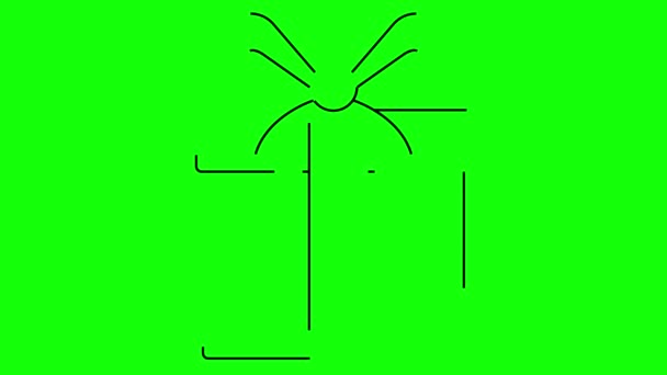 带丝带的黑色礼物的动画线形图标 现在的象征 奖金的概念 在绿色背景上孤立的线形矢量图 — 图库视频影像