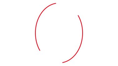 Animasyon kırmızı doğrusal kahve çekirdeği çizilir. Kahvenin çizgi sembolü. Kafe kavramı. Döngülü video. Vektör illüstrasyonu beyaz arkaplanda izole edildi.