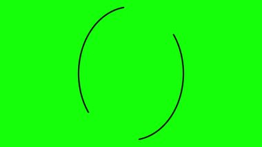 Animasyon siyah kahve çekirdeği çiziliyor. Kahvenin çizgi sembolü. Kafe kavramı. Döngülü video. Vektör illüstrasyonu yeşil arkaplanda izole edildi.