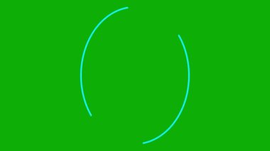 Animasyon mavi kahve çekirdeği çiziliyor. Kahvenin çizgi sembolü. Kafe kavramı. Döngülü video. Vektör illüstrasyonu yeşil arkaplanda izole edildi.