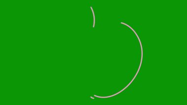 Animasyon pembe doğrusal elma çizilir. Meyvenin çizgi sembolü. Organik gıda, beslenme ve hasat kavramı. Döngülü video. Vektör illüstrasyonu yeşil arkaplanda izole edildi.