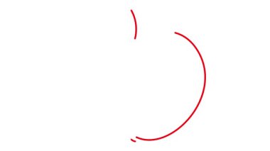 Animasyon kırmızı doğrusal elma çizilir. Meyvenin çizgi sembolü. Organik gıda, diyet, sağlık, beslenme, hasat kavramı. Döngülü video. Vektör illüstrasyonu beyaz arkaplanda izole edildi.