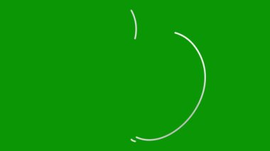 Animasyon gümüş doğrusal elma çizilir. Meyvenin çizgi sembolü. Organik gıda, beslenme ve hasat kavramı. Döngülü video. Vektör illüstrasyonu yeşil arkaplanda izole edildi.