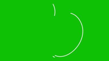 Animasyon beyaz doğrusal elma çizilir. Meyvenin çizgi sembolü. Organik gıda, beslenme ve hasat kavramı. Döngülü video. Vektör illüstrasyonu yeşil arkaplanda izole edildi.