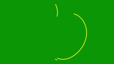 Animasyon sarı doğrusal elma çizilir. Meyvenin çizgi sembolü. Organik gıda, beslenme ve hasat kavramı. Döngülü video. Vektör illüstrasyonu yeşil arkaplanda izole edildi.