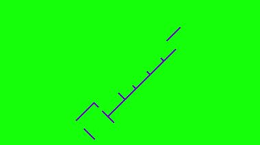 Şırınganın canlı menekşe simgesi. Tıbbi doğrusal sembol. Aşı, aşı, ilaç kavramı. Döngülü video. Vektör illüstrasyonu yeşil arkaplanda izole edildi. 