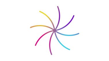 Canlandırılmış renkli doğrusal çiçek yavaş yavaş çizilir. Lotus çiçeğinin çizgi sembolü. Bahar kavramı, yoga, meditasyon, doğa, yaz, güzellik, bahçe işleri. Döngülü video. Vektör illüstrasyonu beyaz arkaplanda izole edildi.