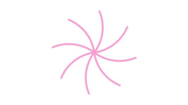 Animasyon pembe doğrusal çiçek yavaş yavaş çizilir. Lotus çiçeğinin çizgi sembolü. Bahar kavramı, yoga, meditasyon, doğa, yaz, güzellik, bahçe işleri. Döngülü video. Vektör illüstrasyonu beyaz arkaplanda izole edildi.