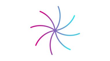 Animasyon pembe doğrusal çiçek yavaş yavaş çizilir. Lotus çiçeğinin çizgi sembolü. Bahar kavramı, yoga, meditasyon, doğa, yaz, güzellik, bahçe işleri. Döngülü video. Vektör illüstrasyonu beyaz arkaplanda izole edildi.