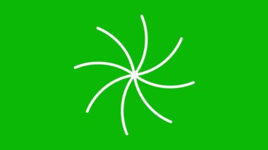 Canlandırılmış beyaz doğrusal çiçek yavaş yavaş çizilir. Lotus çiçeğinin çizgi sembolü. Bahar kavramı, yoga, meditasyon, doğa, yaz, güzellik, bahçe işleri. Döngülü video. Vektör illüstrasyonu yeşil arkaplanda izole edildi.