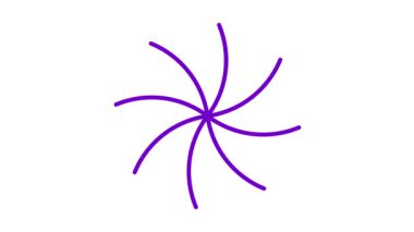 Canlandırılmış menekşe doğrusal çiçek yavaş yavaş çizilir. Lotus çiçeğinin çizgi sembolü. Bahar kavramı, yoga, meditasyon, doğa, yaz, güzellik, bahçe işleri. Döngülü video. Vektör illüstrasyonu beyaz arkaplanda izole edildi.