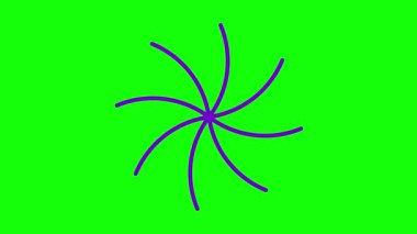 Canlandırılmış menekşe doğrusal çiçek yavaş yavaş çizilir. Lotus çiçeğinin çizgi sembolü. Bahar kavramı, yoga, meditasyon, doğa, yaz, güzellik, bahçe işleri. Döngülü video. Vektör illüstrasyonu yeşil arkaplanda izole edildi.