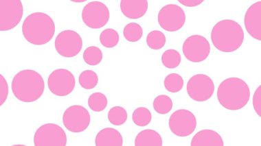 Merkezden yükselen pembe noktalar. Kopyalama alanı olan soyut arkaplan. Döngülü video. Vektör illüstrasyonu beyaz arkaplanda izole edildi.