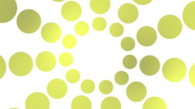 Merkezden gelen hareketli altın noktalar. Kopyalama alanı olan soyut arkaplan. Döngülü video. Vektör illüstrasyonu beyaz arkaplanda izole edildi.